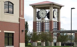 photo of clock tower on office complex owned by Chad Williams